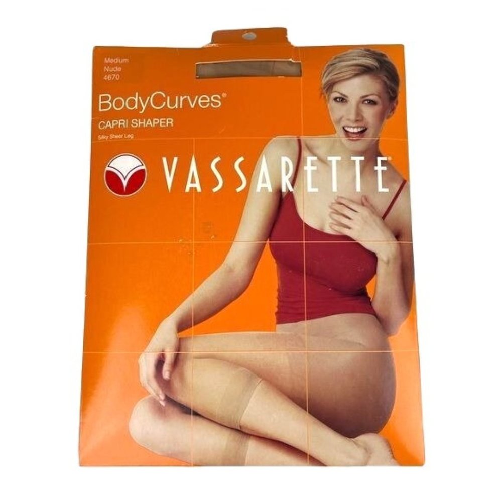 Vassarette Nude Capri Shaper, Size Medium Silky Sheer Leg